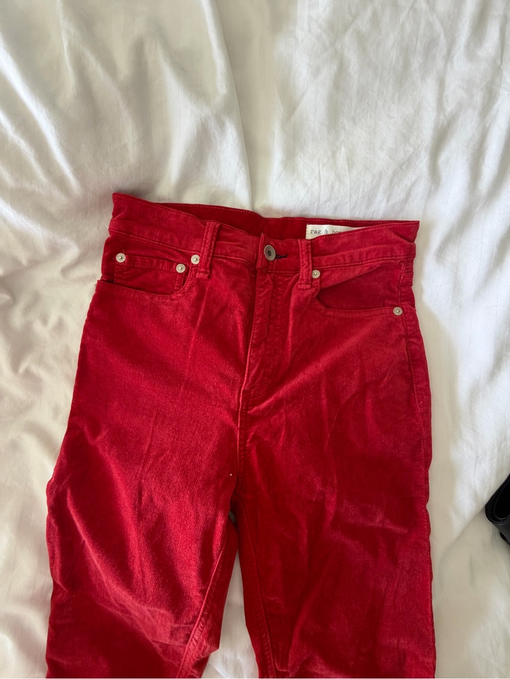 rag & bone Red Corduroy Waistband Pants
